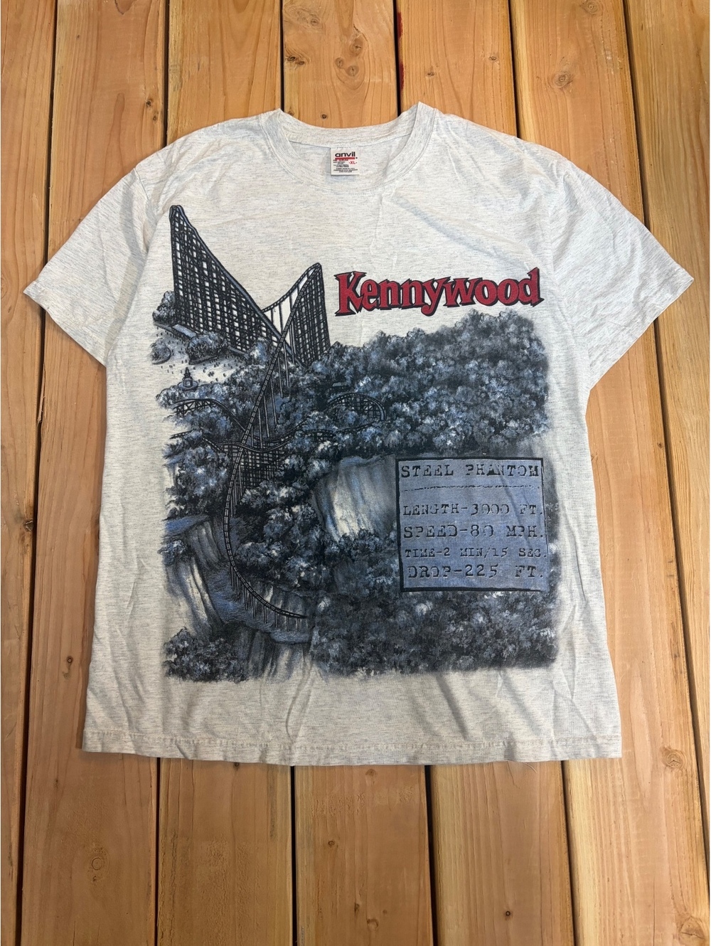 Kennywood Steel Phantom Thunderbolt vtg AOP T-Shirt XL